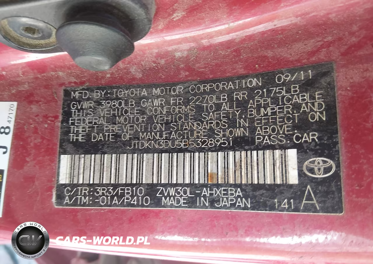 2011 Toyota Prius Three VIN:JTDKN3DU5B5328951 - 9