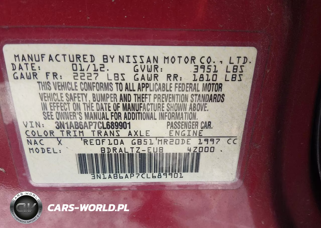 2012 Nissan Sentra 2.0 S VIN:3N1AB6AP7CL689901 - 9