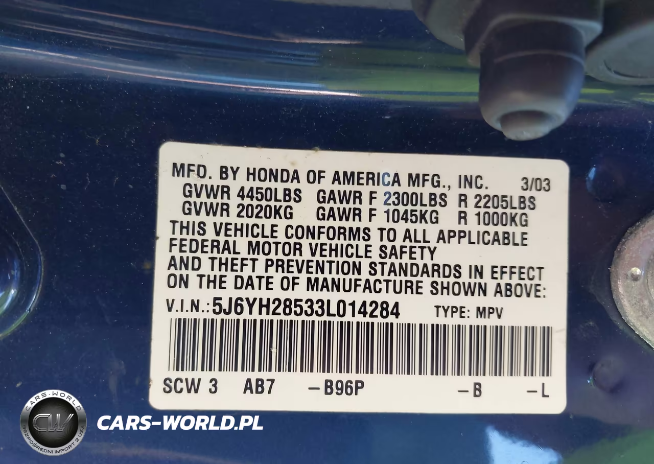 2003 Honda Element Ex VIN:5J6YH28533L014284 - 9