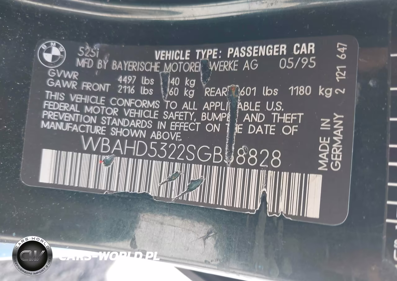1995 BMW 525 I VIN:WBAHD5322SGB38828 - 9