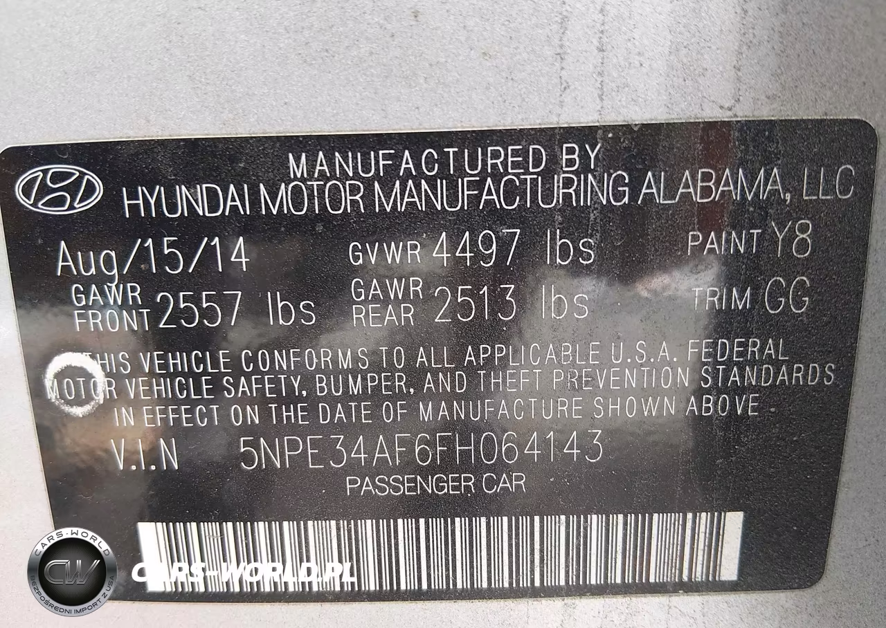 2015 Hyundai Sonata Limited VIN:5NPE34AF6FH064143 - 9