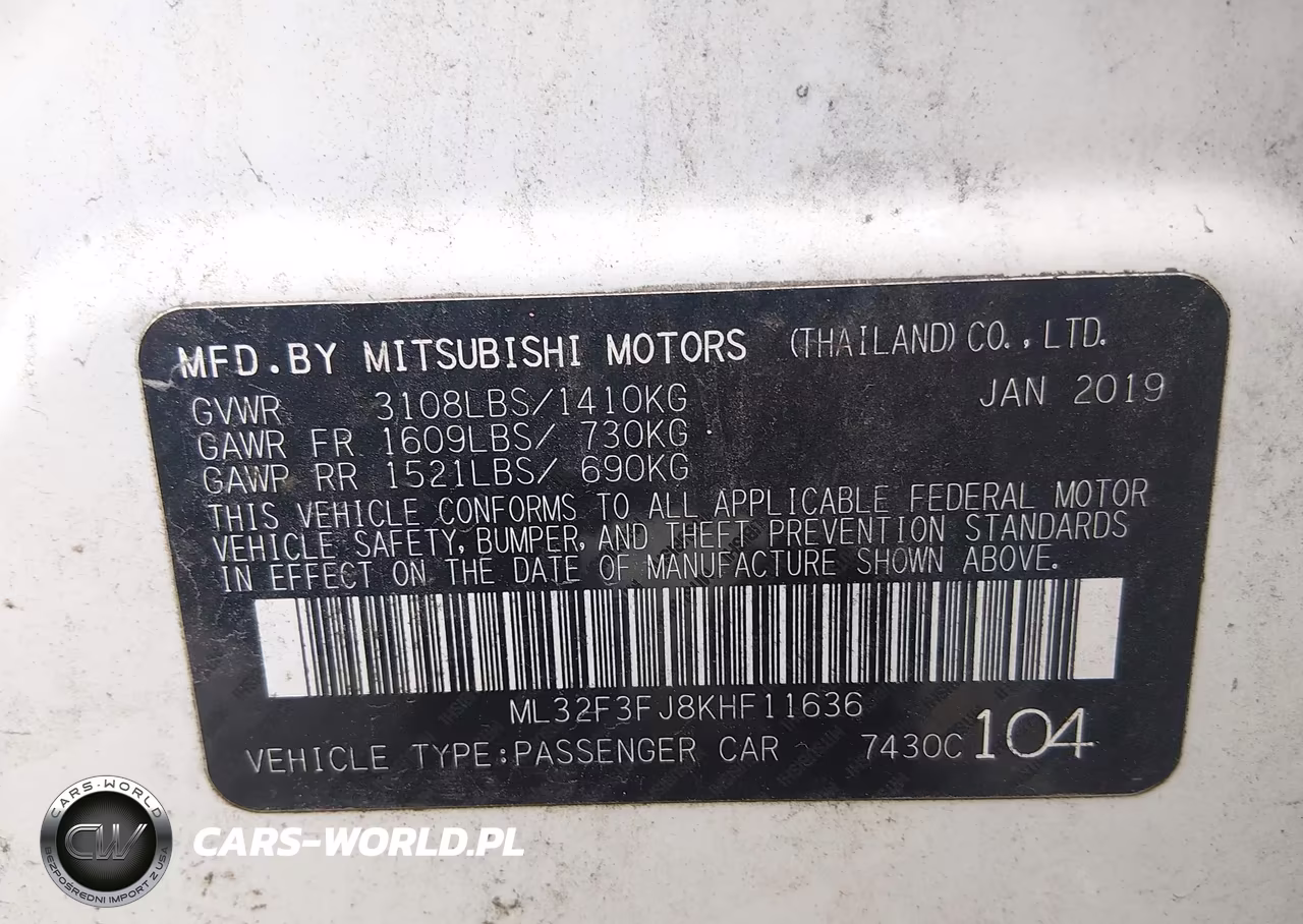 2019 Mitsubishi Mirage G4 Rf VIN:ML32F3FJ8KHF11636 - 9