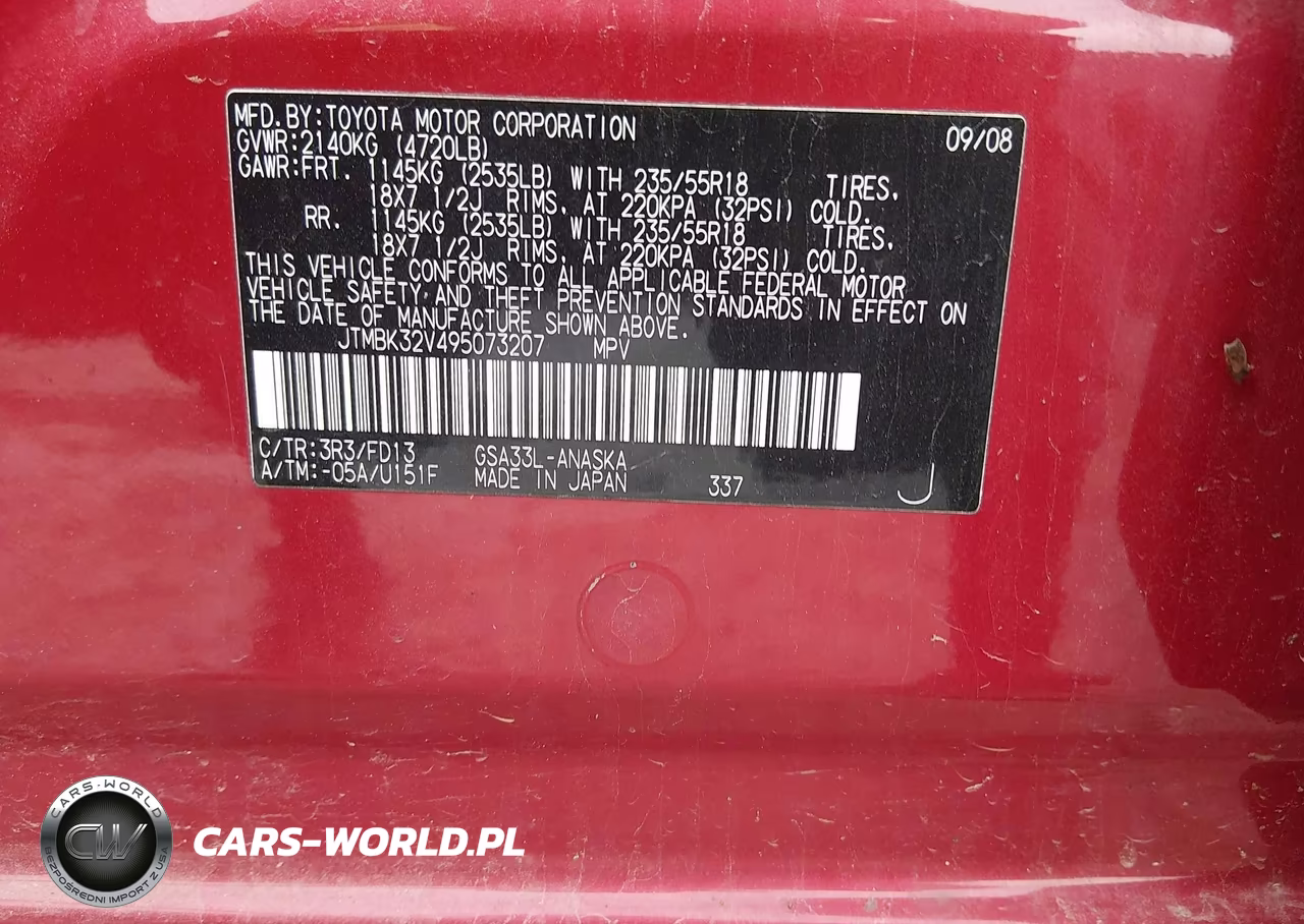 2009 Toyota Rav4 Sport V6 VIN:JTMBK32V495073207 - 9