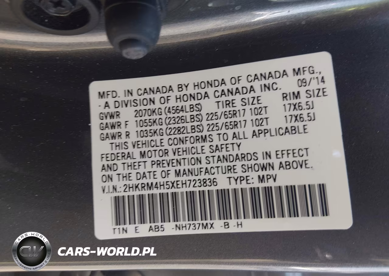 2014 Honda Cr-V Ex VIN:2HKRM4H5XEH723836 - 9
