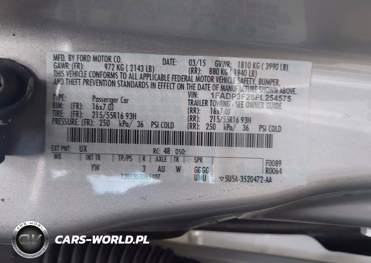 2015 Ford Focus Se VIN:1FADP3F28FL254575 - 9