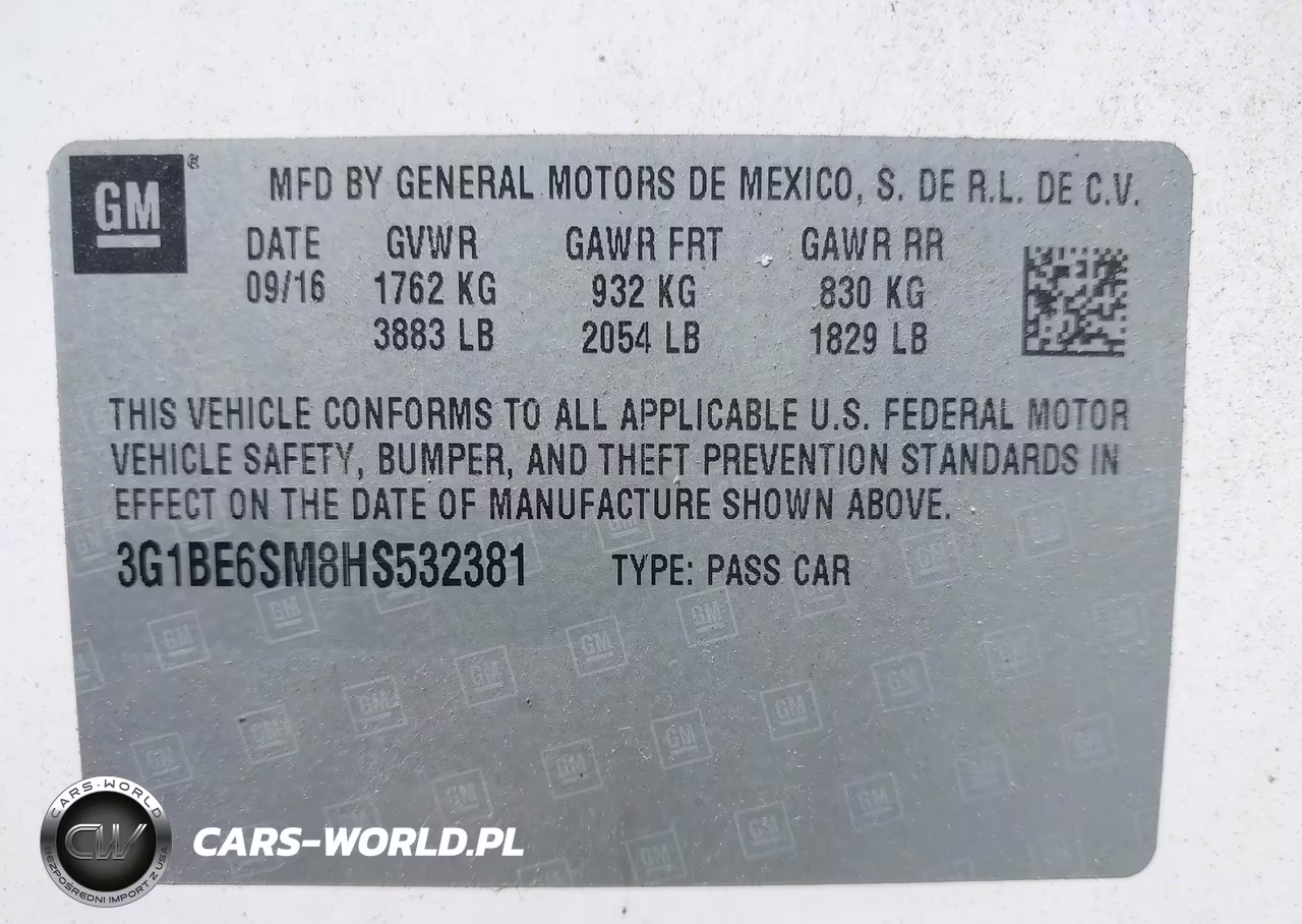 2017 Chevrolet Cruze Lt Auto VIN:3G1BE6SM8HS532381 - 9