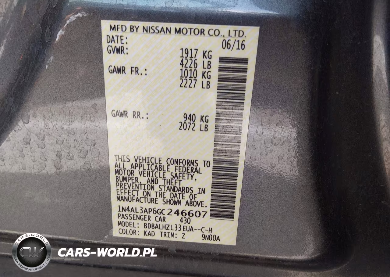 2016 Nissan Altima 2.5 Sr VIN:1N4AL3AP6GC246607 - 9