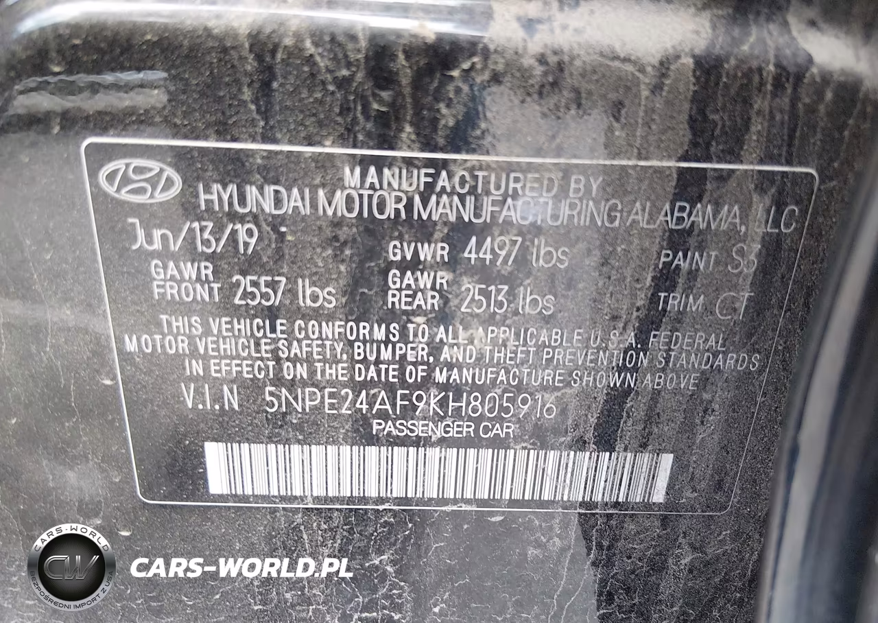2019 Hyundai Sonata Se VIN:5NPE24AF9KH805916 - 9