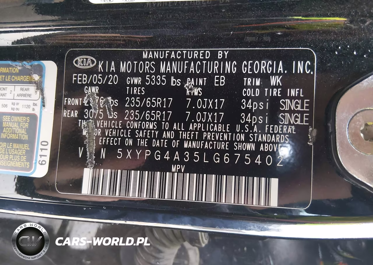 2020 Kia Sorento 2.4L L VIN:5XYPG4A35LG675402 - 9