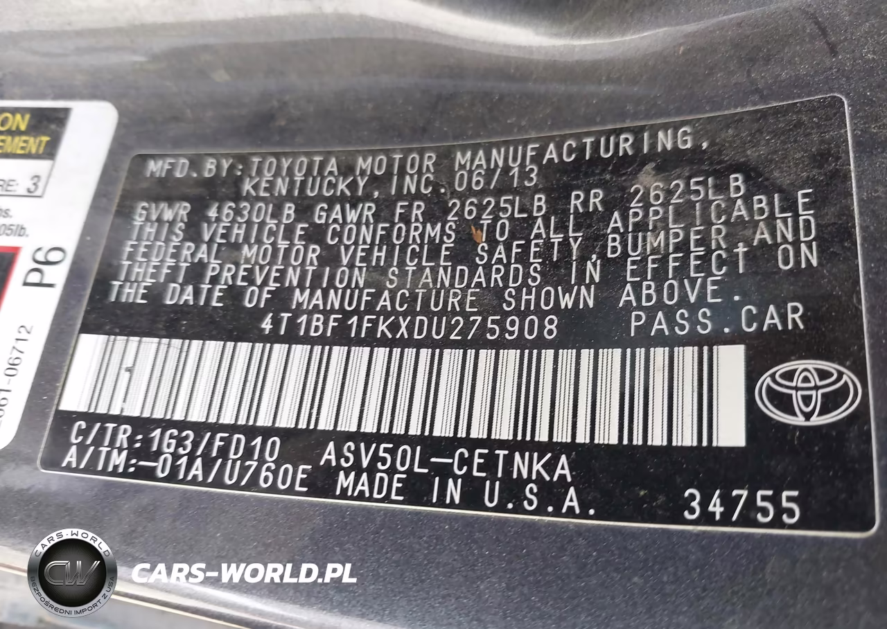 2013 Toyota Camry Le VIN:4T1BF1FKXDU275908 - 9