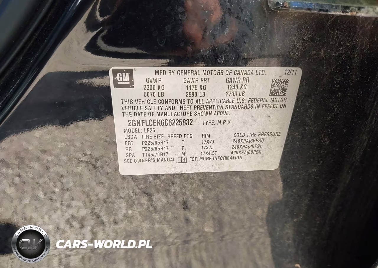 2012 Chevrolet Equinox Ls VIN:2GNFLCEK6C6225832 - 9