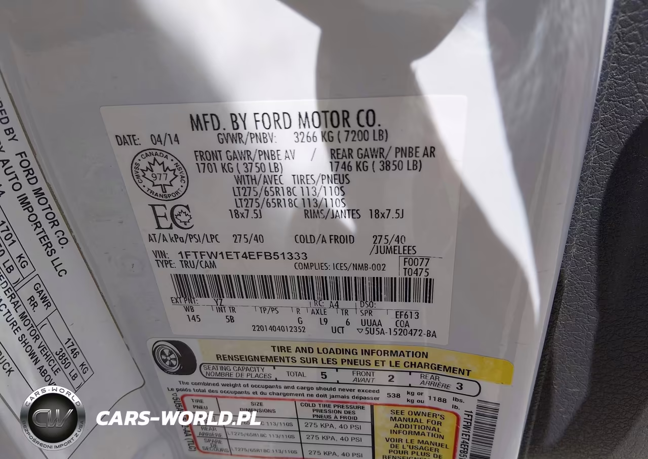 2014 Ford F-150 Fx4 VIN:1FTFW1ET4EFB51333 - 9