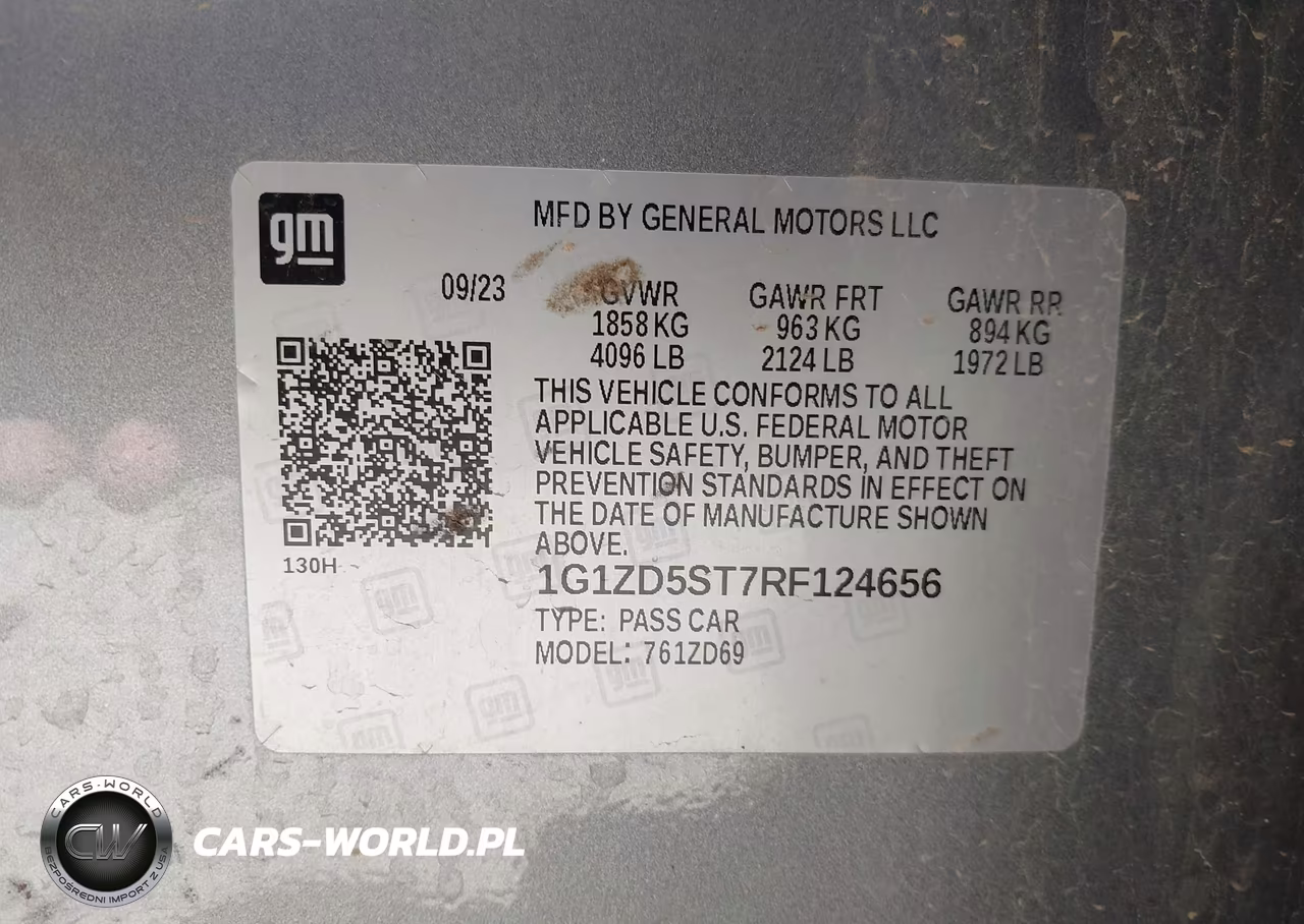 2024 Chevrolet Malibu Fwd 1Lt VIN:1G1ZD5ST7RF124656 - 9