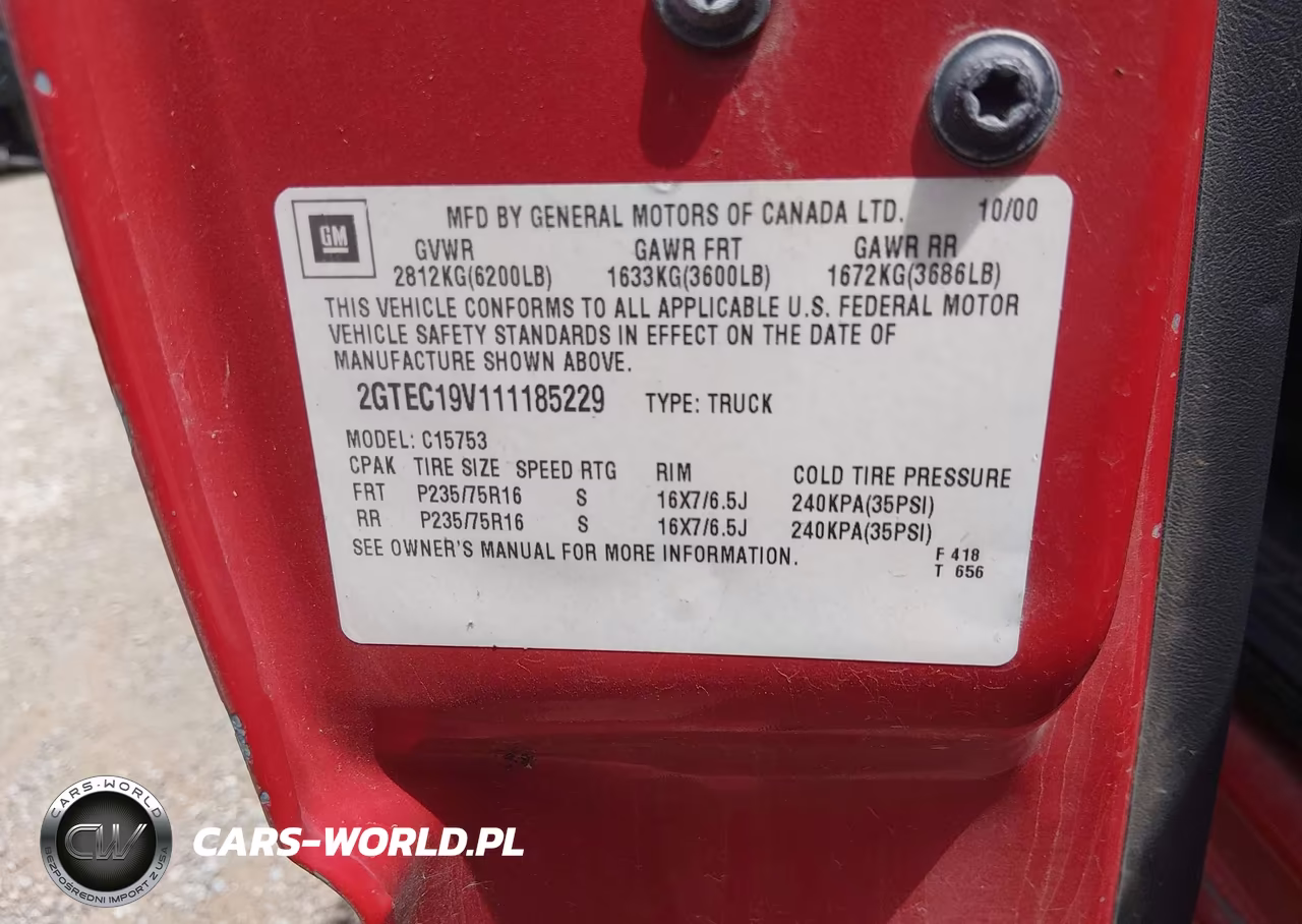 2001 GMC Sierra 1500 Sle VIN:2GTEC19V111185229 - 9