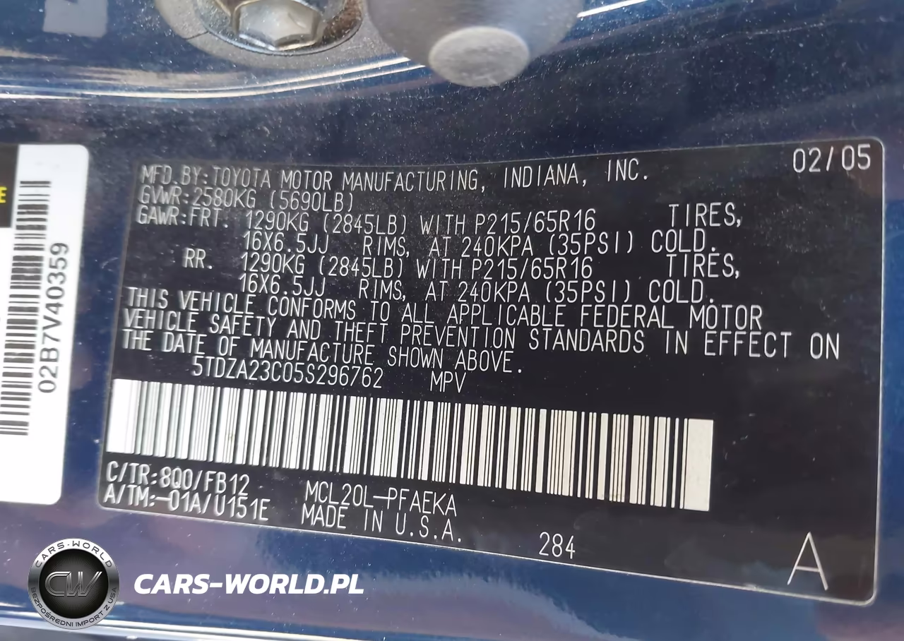2005 Toyota Sienna Le VIN:5TDZA23C05S296762 - 9