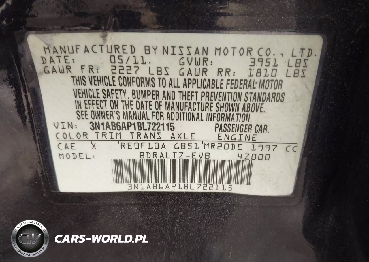 2011 Nissan Sentra 2.0S VIN:3N1AB6AP1BL722115 - 9