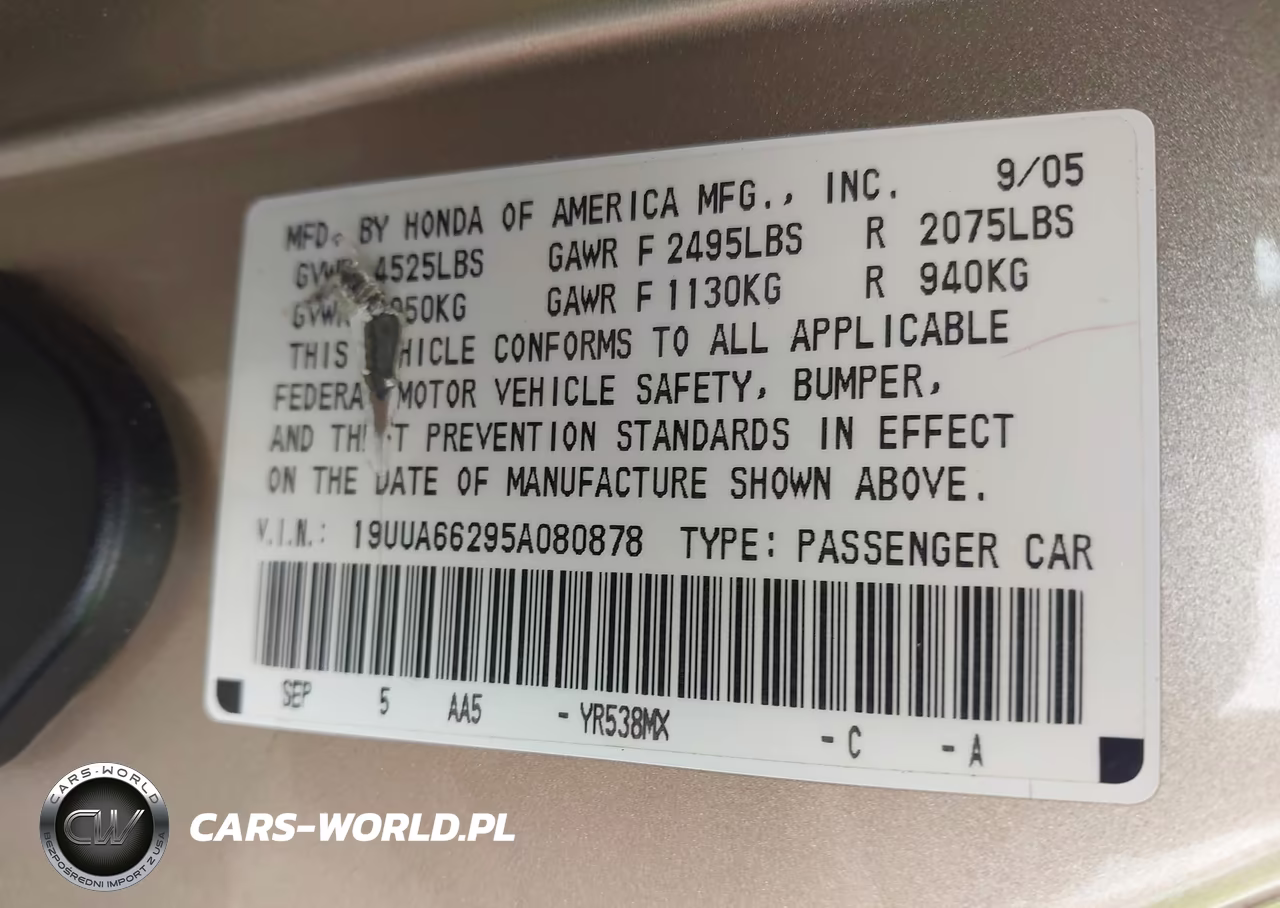 2005 Acura Tl VIN:19UUA66295A080878 - 9