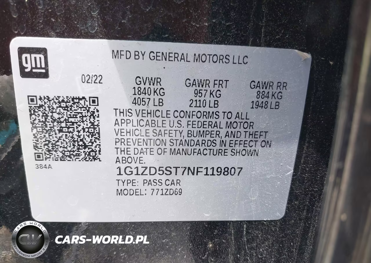 2022 Chevrolet Malibu Fwd Lt VIN:1G1ZD5ST7NF119807 - 9