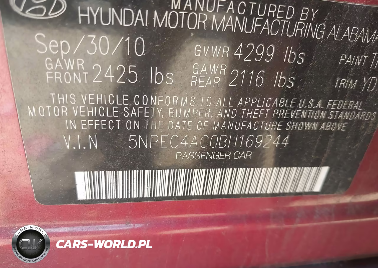 2011 Hyundai Sonata Limited VIN:5NPEC4AC0BH169244 - 9