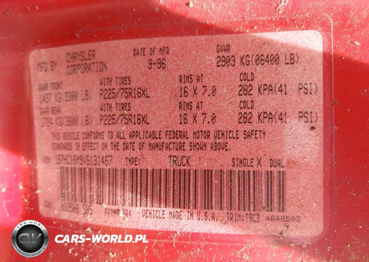 1997 Dodge Ram 1500 Lt VIN:1B7HC16Y9VS131467 - 9