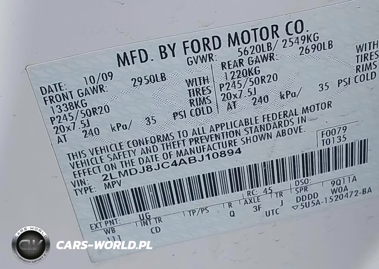 2010 Lincoln Mkx VIN:2LMDJ8JC4ABJ10894 - 9