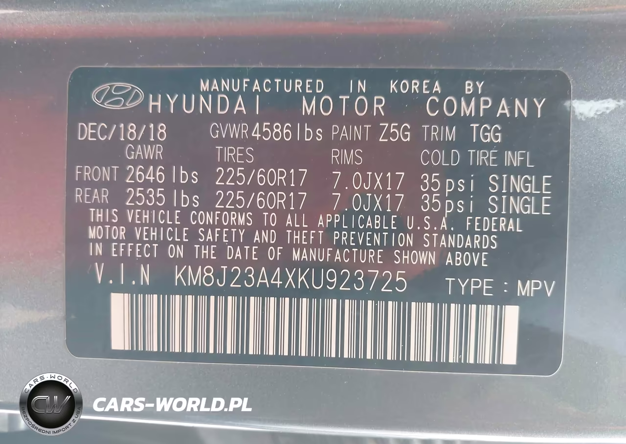 2019 Hyundai Tucson Se VIN:KM8J23A4XKU923725 - 9