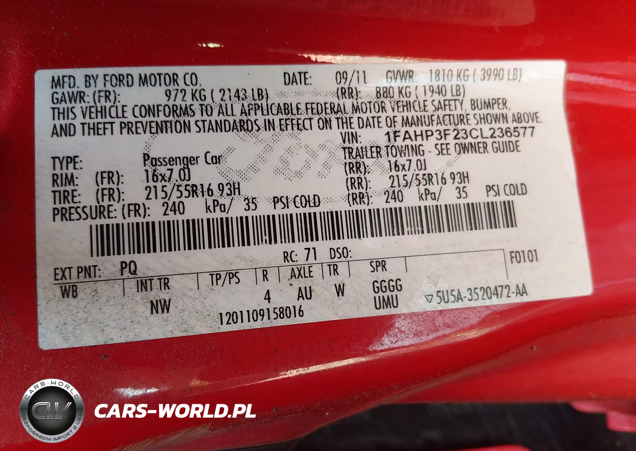 2012 Ford Focus Se VIN:1FAHP3F23CL236577 - 9