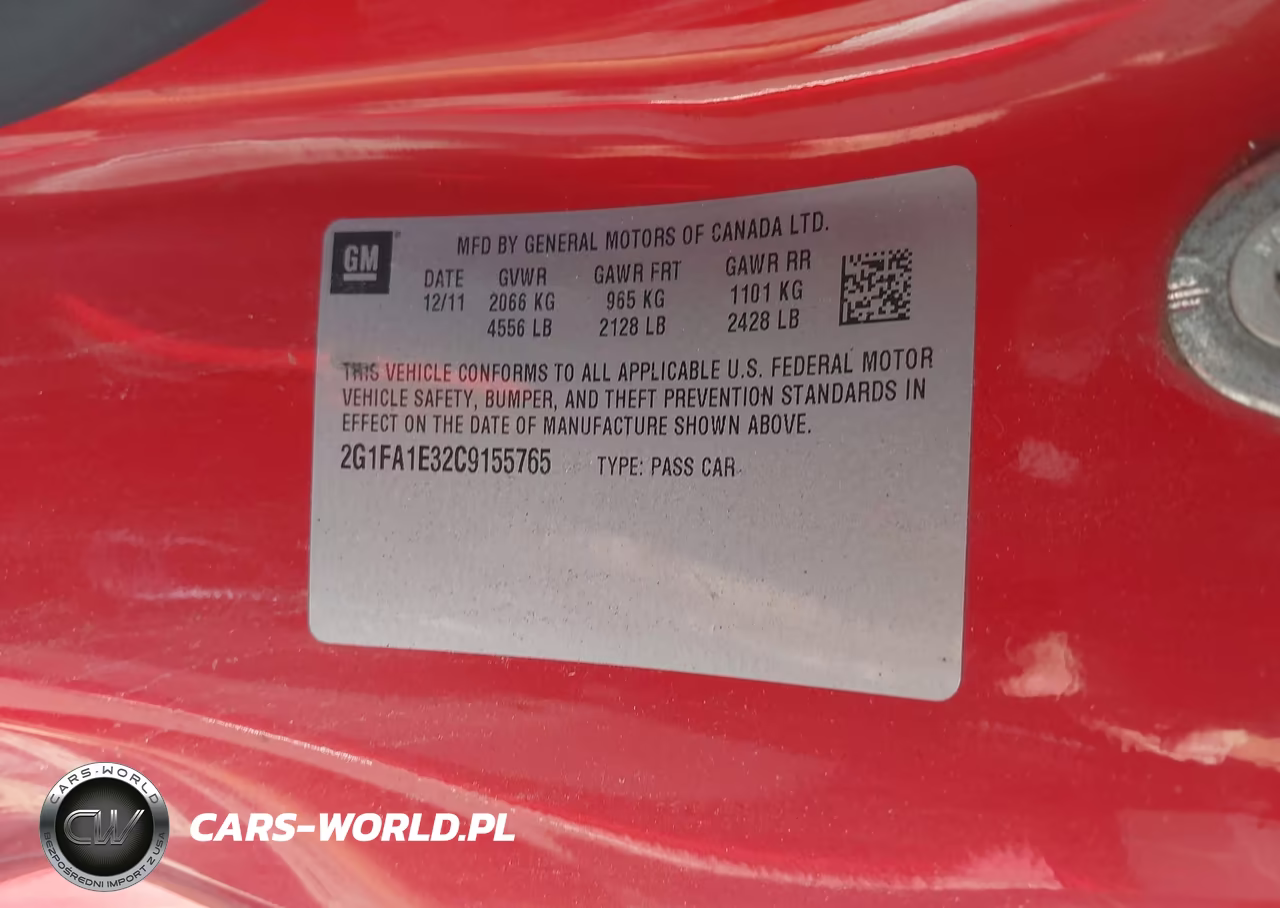 2012 Chevrolet Camaro 2Ls VIN:2G1FA1E32C9155765 - 9
