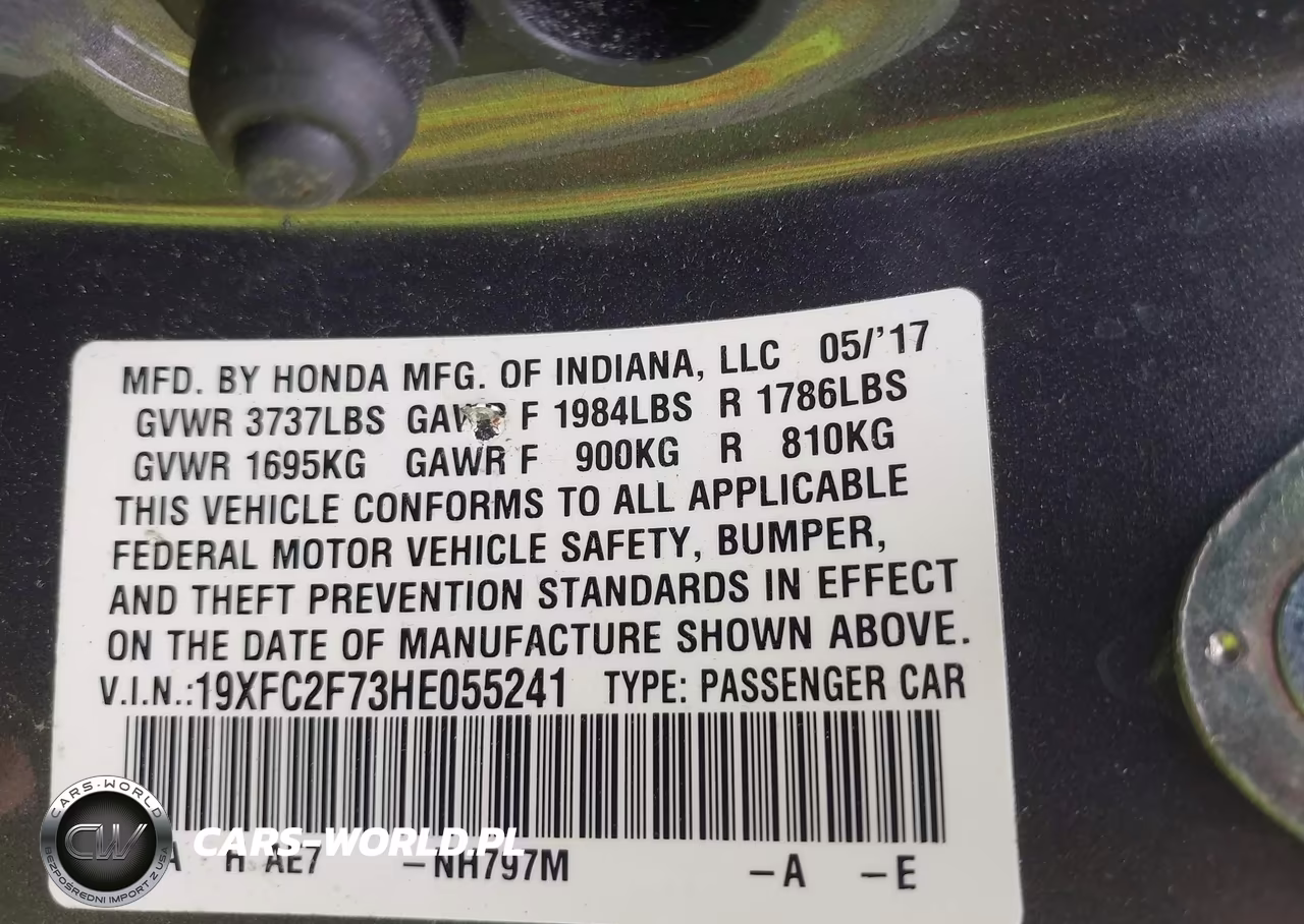2017 Honda Civic Ex VIN:19XFC2F73HE055241 - 9