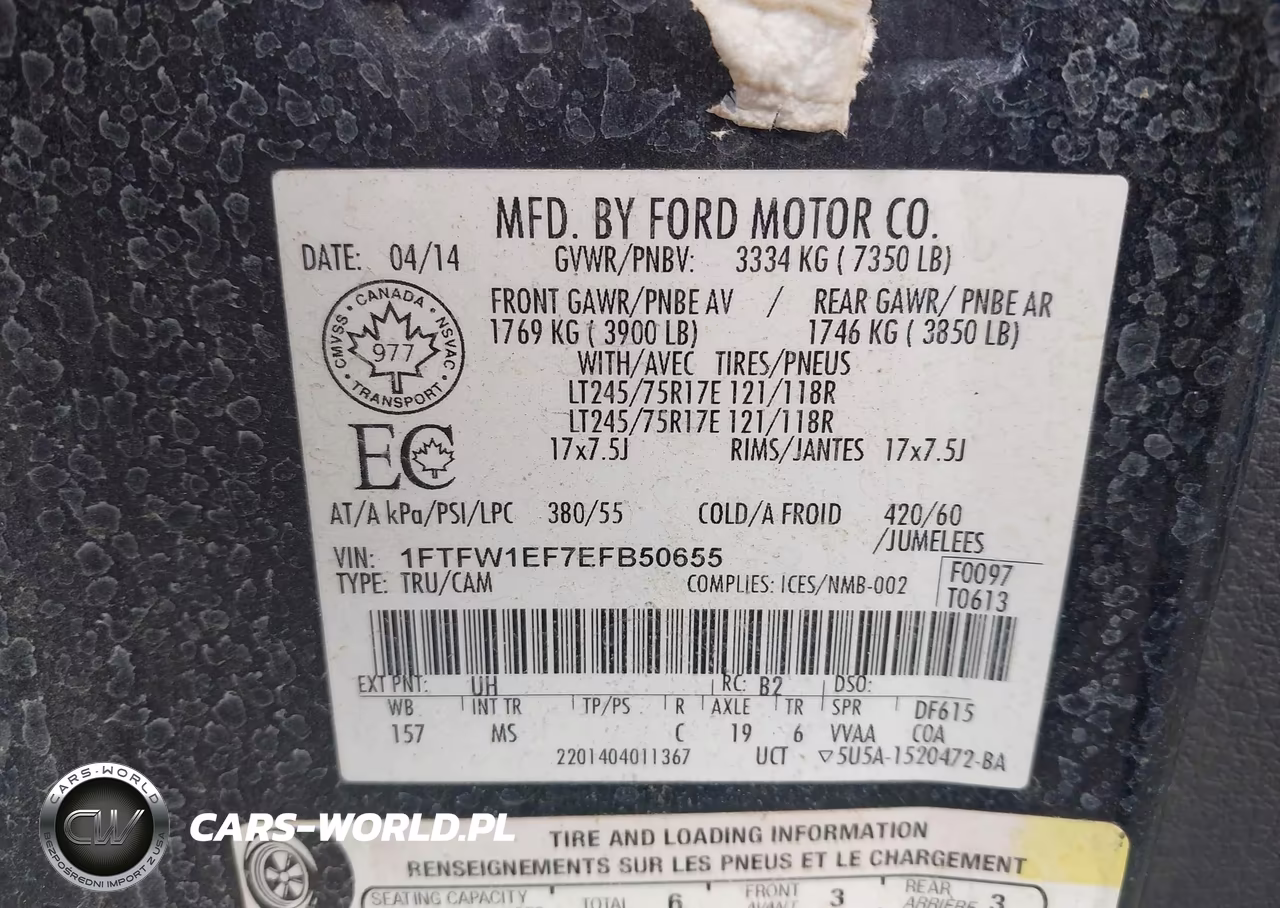 2014 Ford F-150 Xlt VIN:1FTFW1EF7EFB50655 - 9
