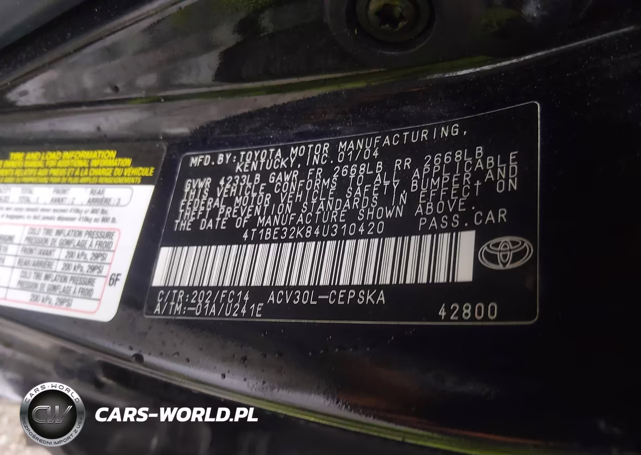 2004 Toyota Camry Se VIN:4T1BE32K84U310420 - 9