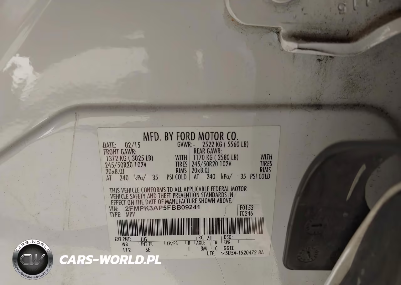 2015 Ford Edge Sport VIN:2FMPK3AP5FBB09241 - 9