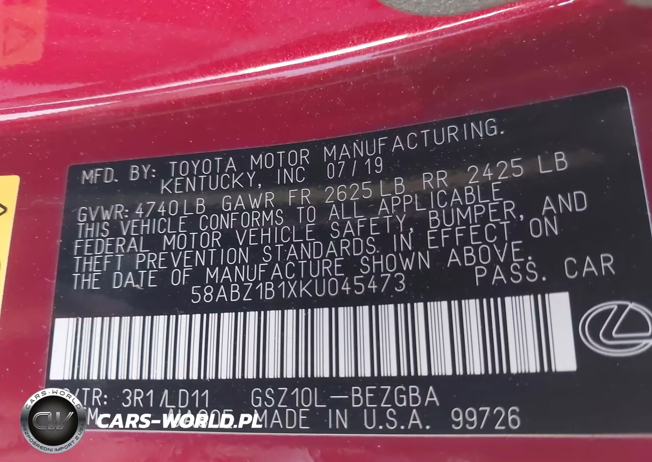 2019 Lexus Es 350 VIN:58ABZ1B1XKU045473 - 9