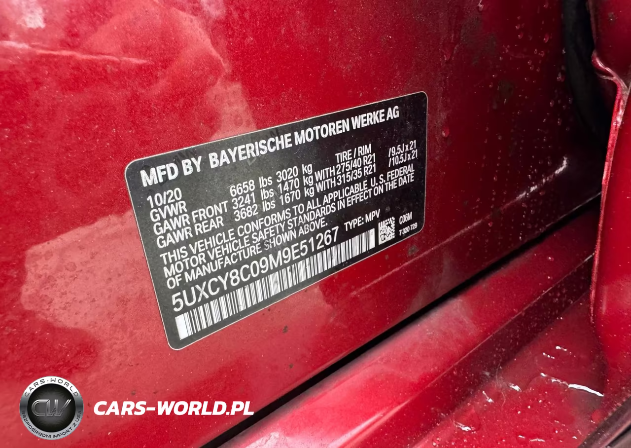 2021 BMW X6 M50I VIN:5UXCY8C09M9E51267 - 9