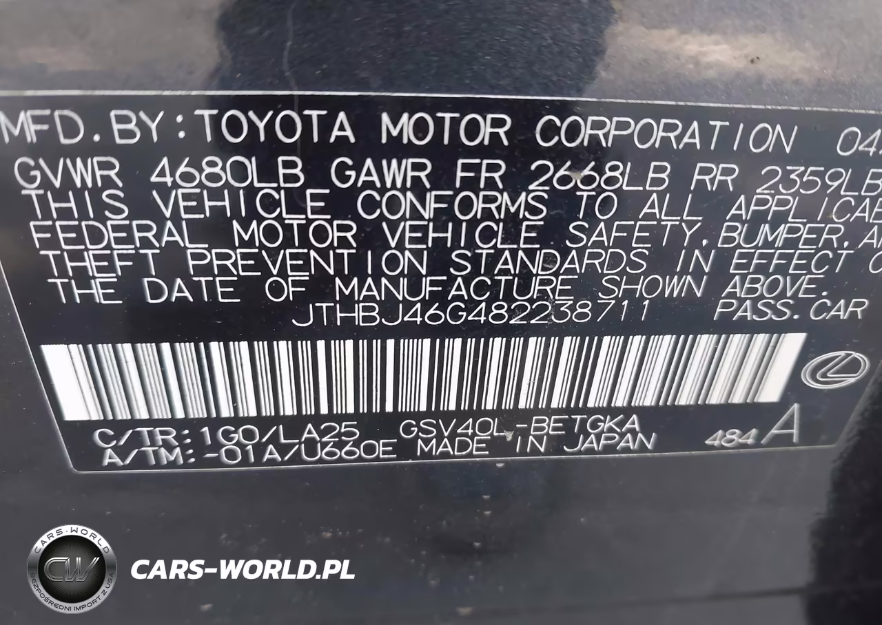 2008 Lexus Es 350 VIN:JTHBJ46G482238711 - 9