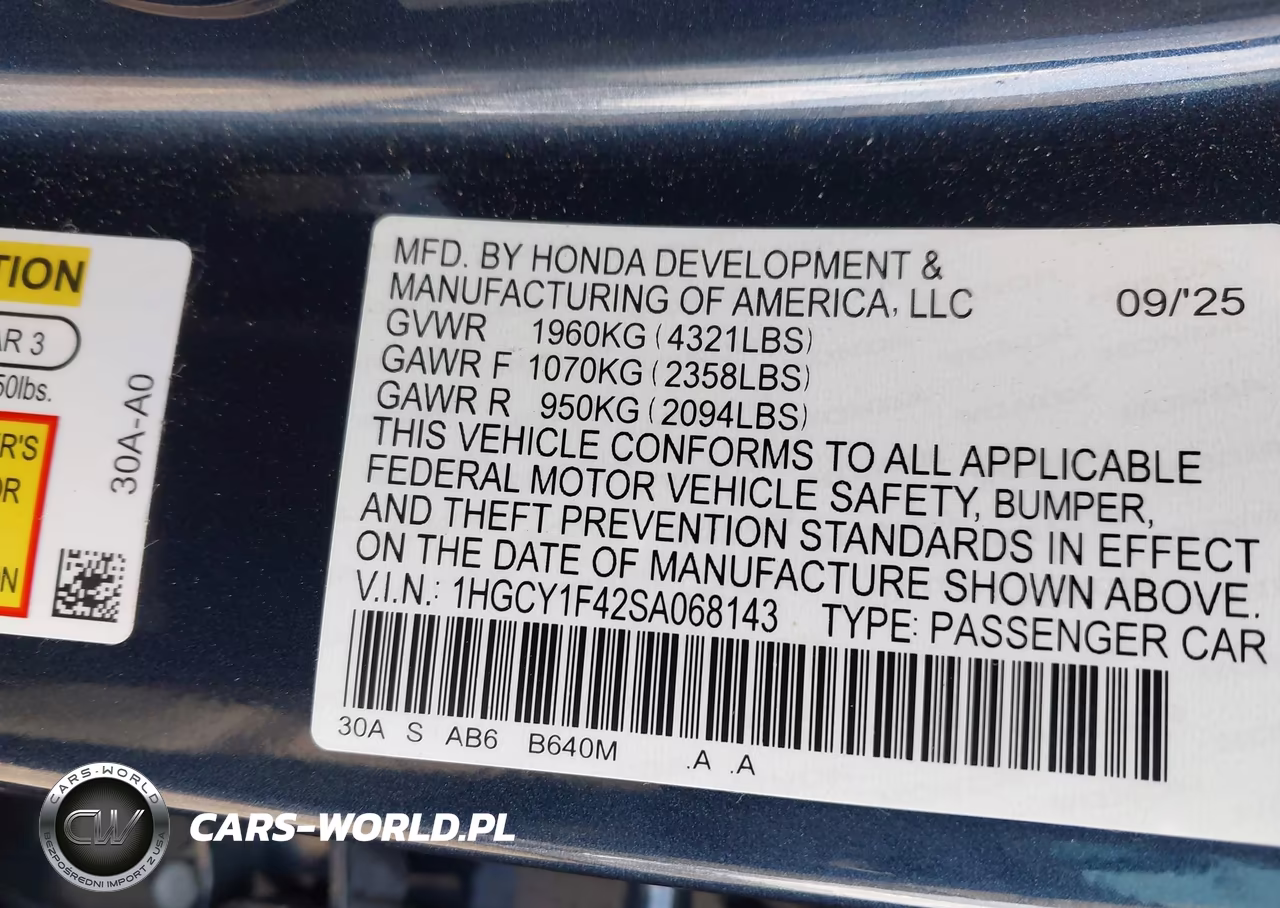 2025 Honda Accord Se VIN:1HGCY1F42SA068143 - 9