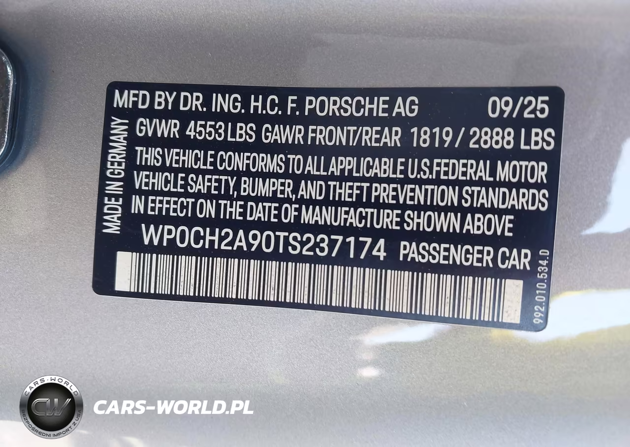 2026 Porsche 911 Carrera 4S-Carrera S Cabriolet VIN:WP0CH2A90TS237174 - 9