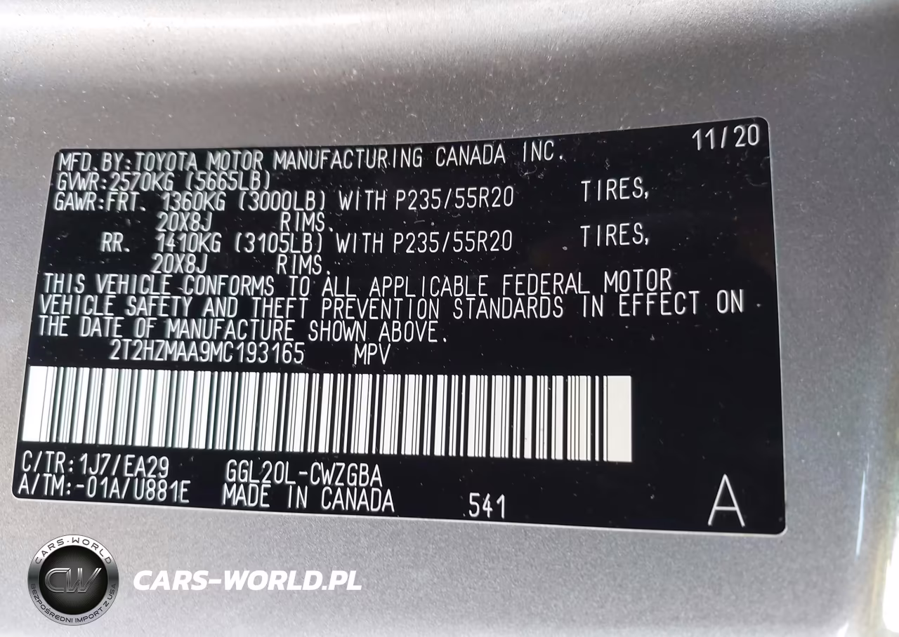 2021 Lexus Rx 350 VIN:2T2HZMAA9MC193165 - 9