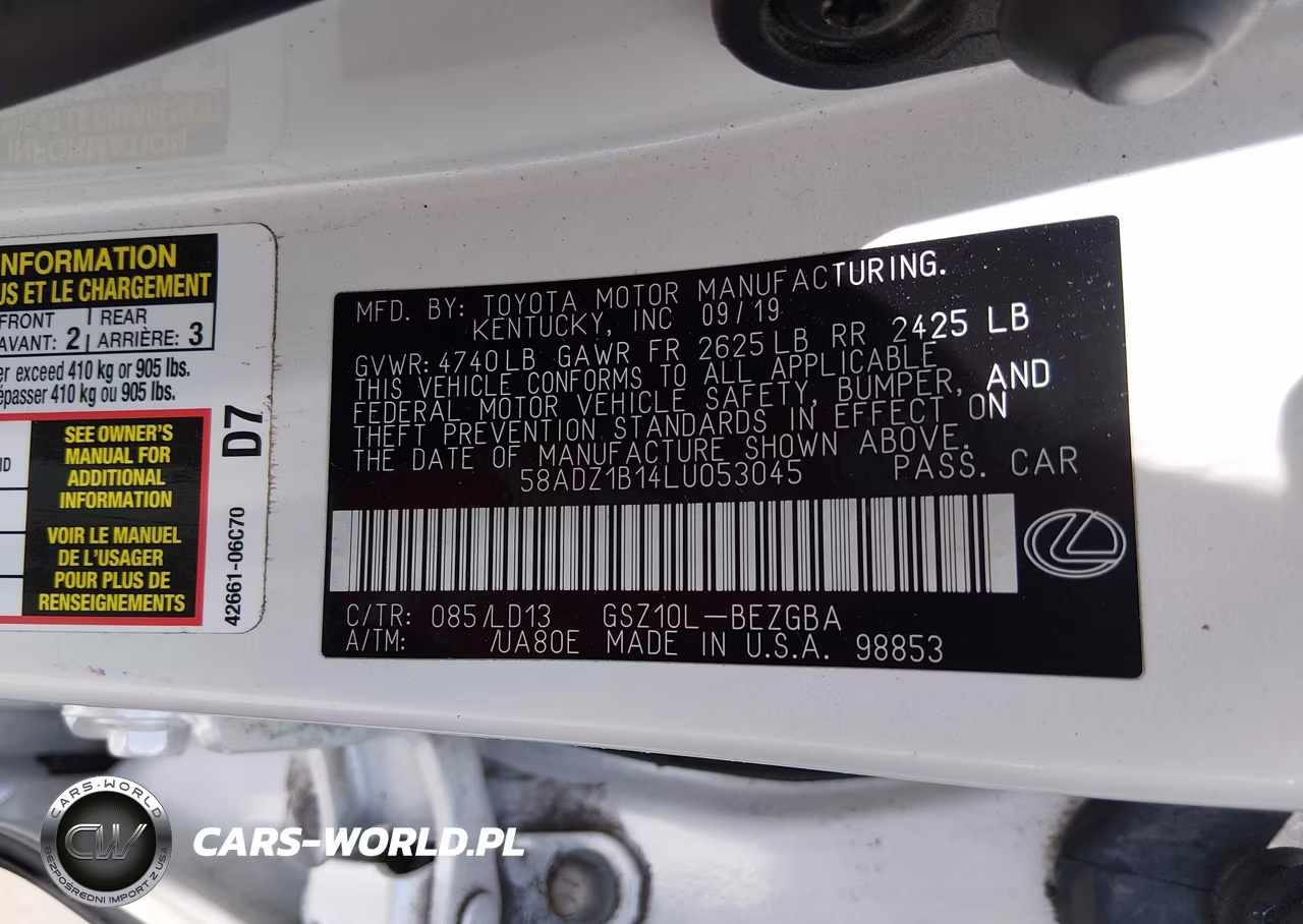 2020 Lexus Es 350 VIN:58ADZ1B14LU053045 - 9