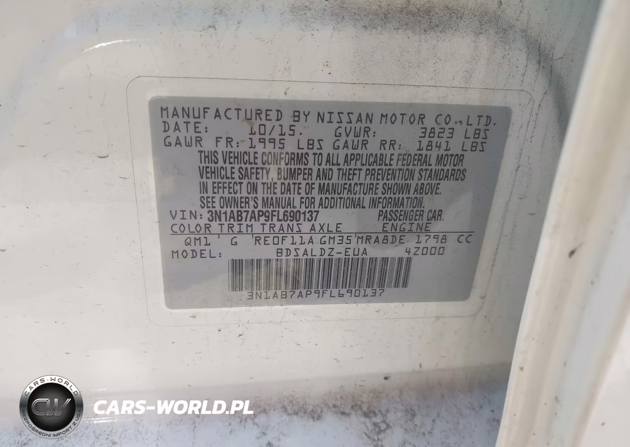 2015 Nissan Sentra Sv VIN:3N1AB7AP9FL690137 - 9