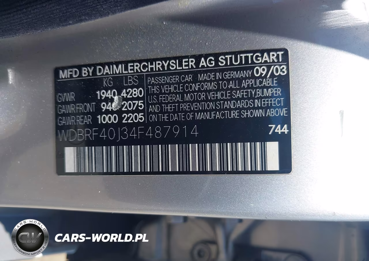 2004 Mercedes-Benz C 230 Kompressor Sport-Sport VIN:WDBRF40J34F487914 - 9