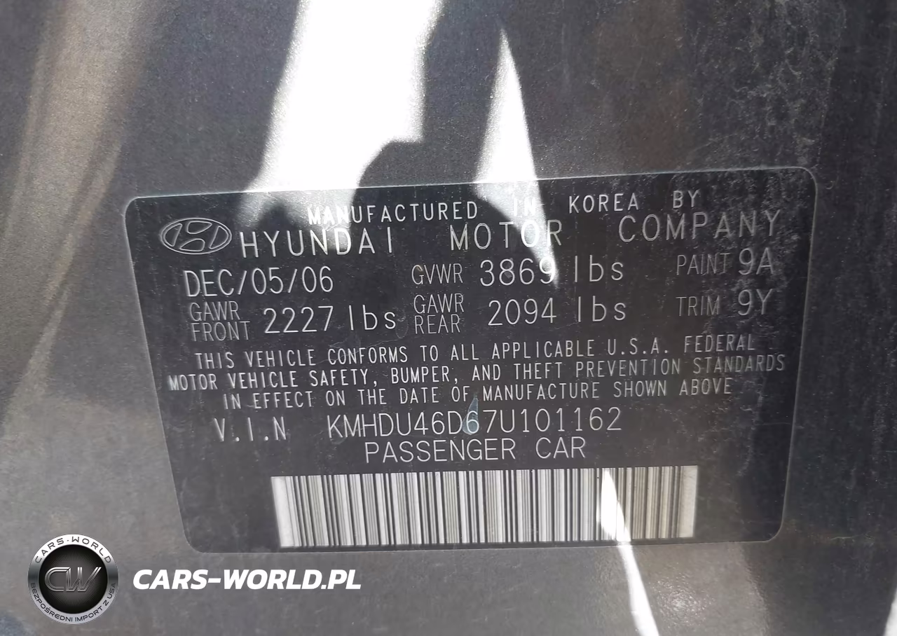 2007 Hyundai Elantra Gls-Limited-Se VIN:KMHDU46D67U101162 - 9