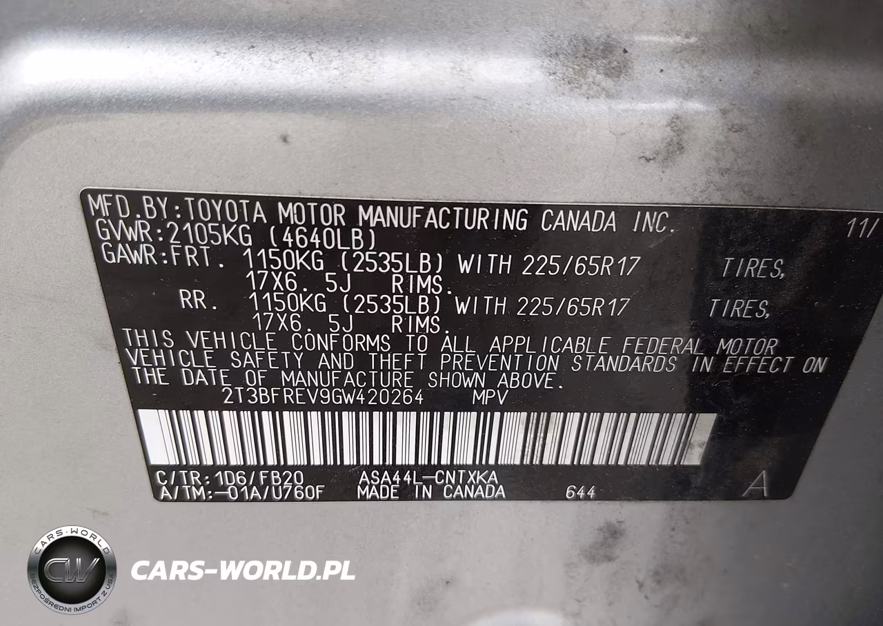 2016 Toyota Rav4 Le VIN:2T3BFREV9GW420264 - 9
