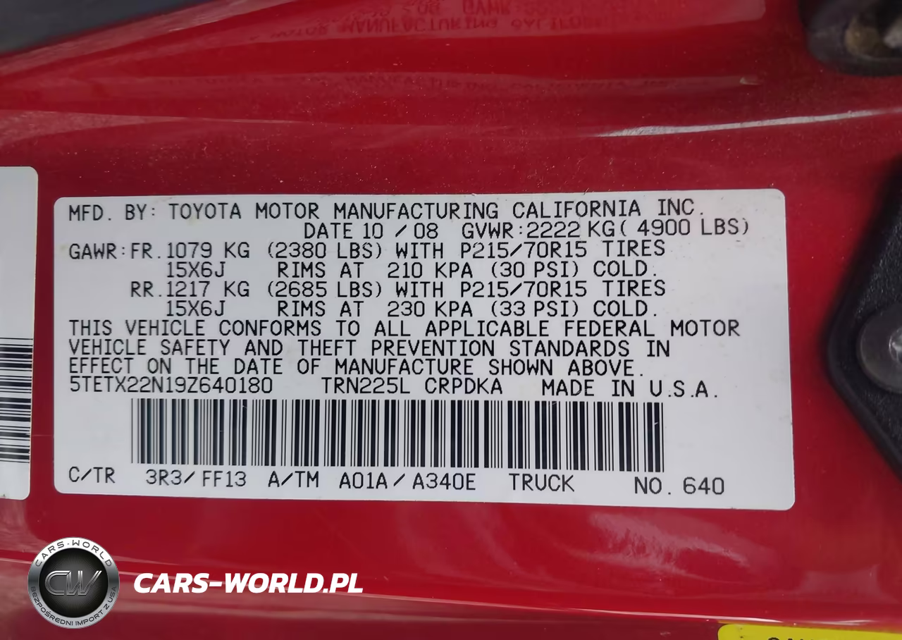 2009 Toyota Tacoma VIN:5TETX22N19Z640180 - 9