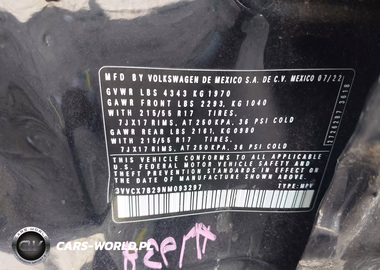 2022 Volkswagen Taos 1.5T S VIN:3VVCX7B29NM093297 - 9