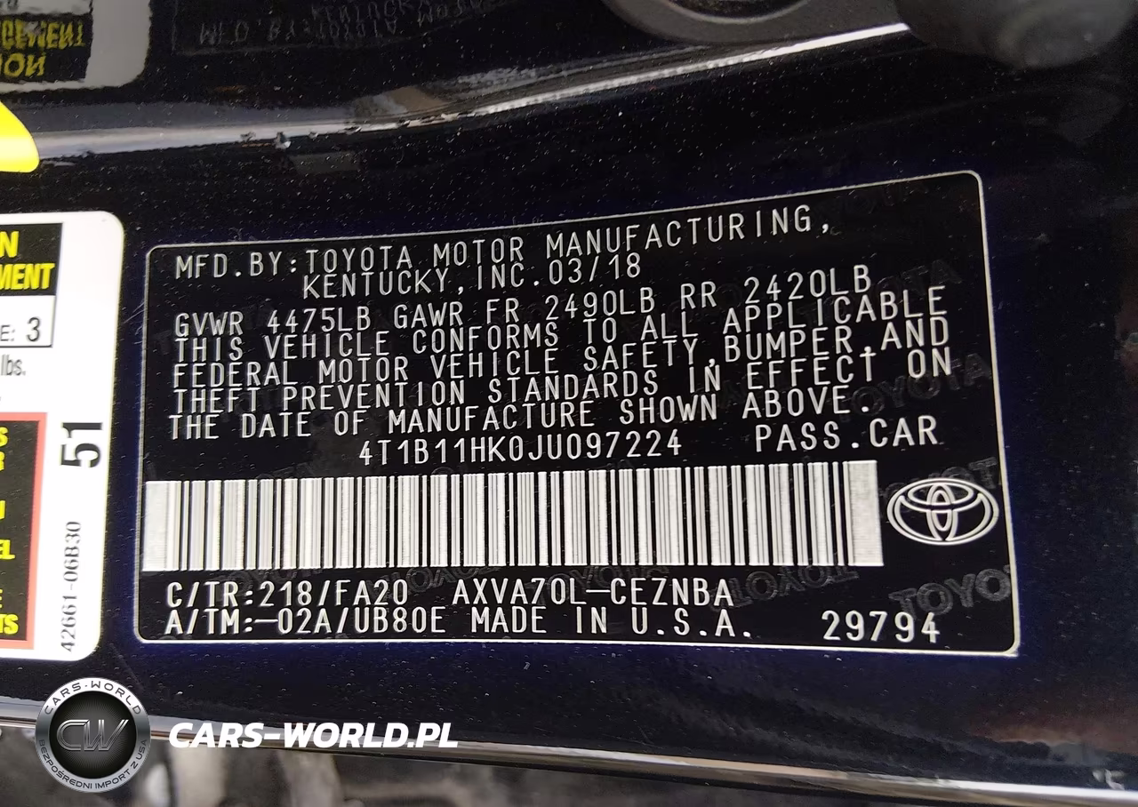 2018 Toyota Camry Le VIN:4T1B11HK0JU097224 - 9