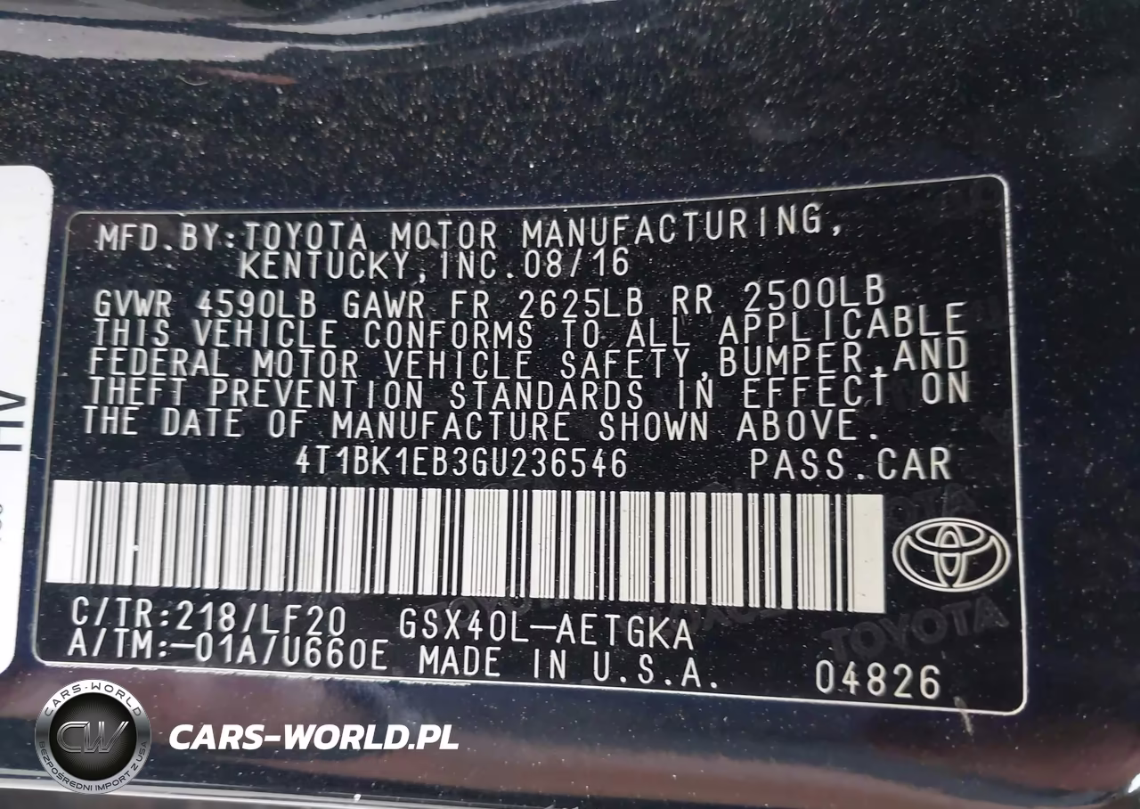 2016 Toyota Avalon Xle Premium VIN:4T1BK1EB3GU236546 - 9