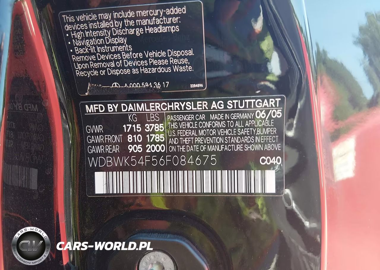 2006 Mercedes-Benz Slk 280 VIN:WDBWK54F56F084675 - 9