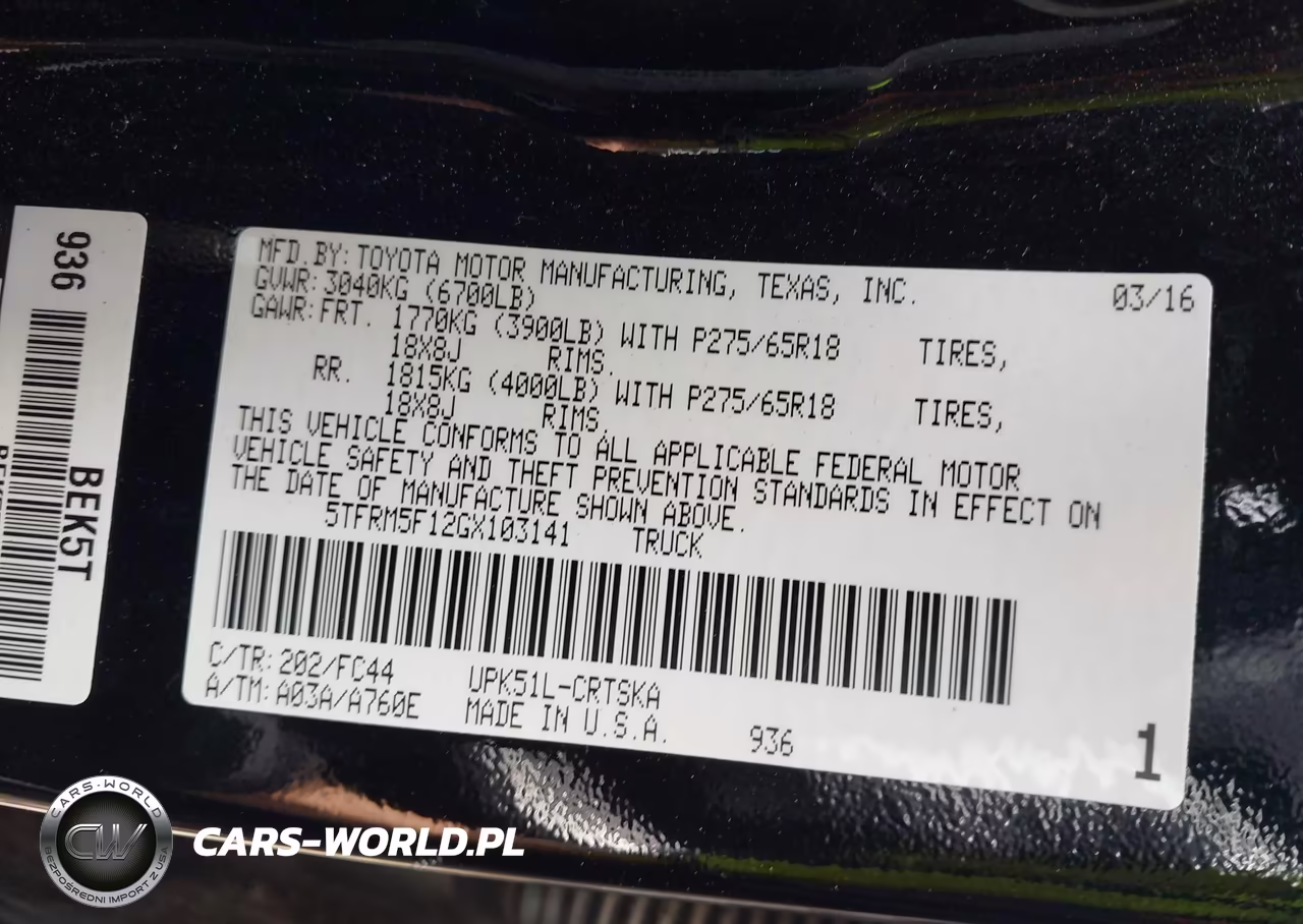 2016 Toyota Tundra Sr5 4.6L V8 VIN:5TFRM5F12GX103141 - 9