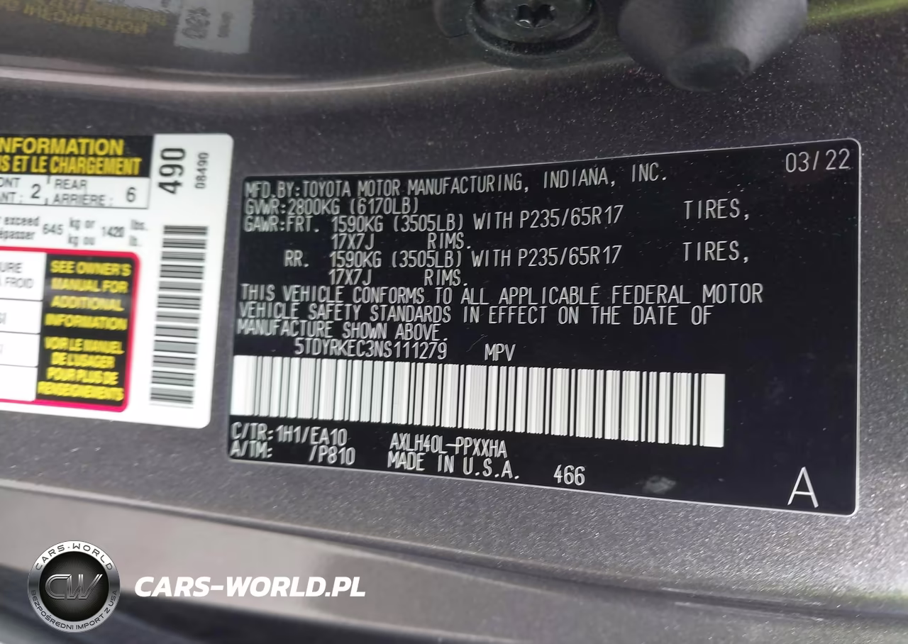 2022 Toyota Sienna Xle VIN:5TDYRKEC3NS111279 - 9